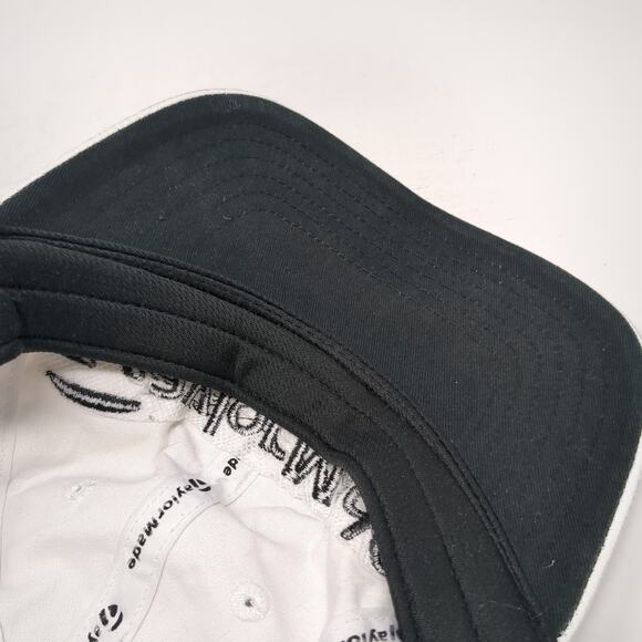 TaylorMade Strapback Hat Solid White One Size Vent Holes Outdoor - Picture 8 of 8